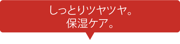 しっとりツヤツヤ。保湿ケア。